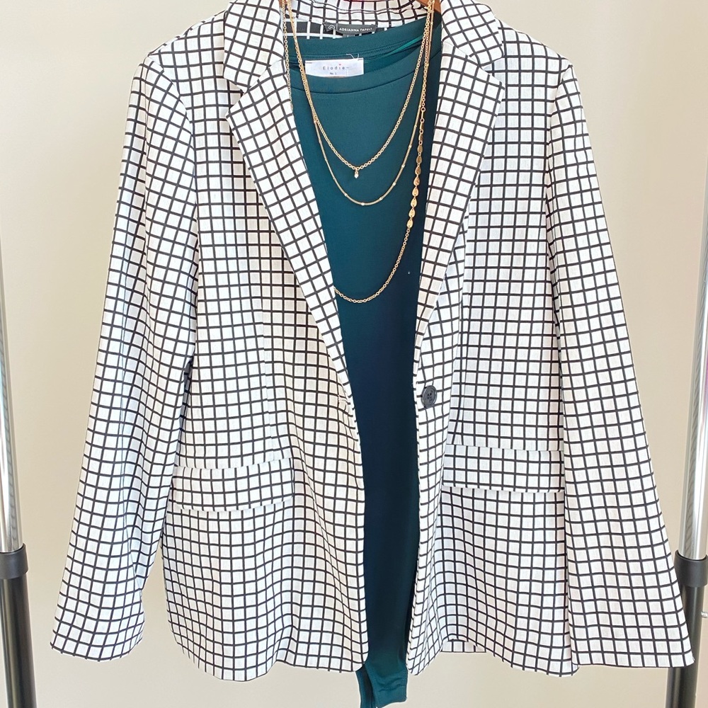 NWT Black & White Checkered Blazer